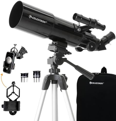 Celestron Travel Scope 80mm Telescope Kit with Backpack, Smartphone Adapter