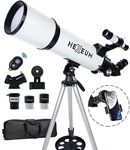 Koolpte Telescope for Adults & Beginner Astronomers - 80mm Aperture 600mm Fully Multi-Coated High Transmission Coatings with AZ Mount Tripod Phone Adapter, Carrying Bag, Wireless Control.